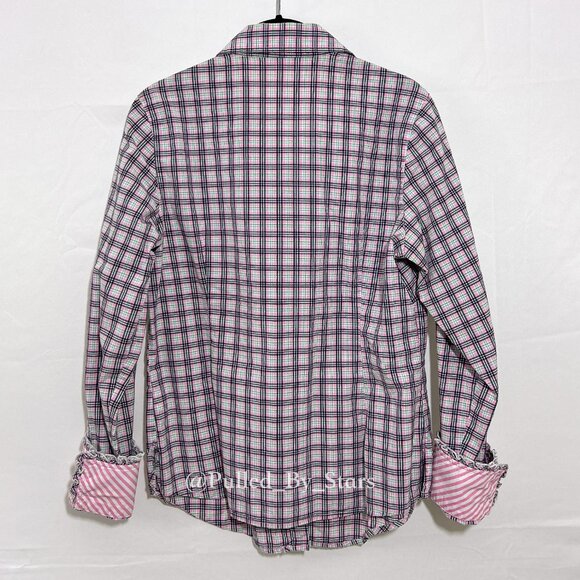 LILLY PULITZER Multicolor Plaid Long-Sleeve Ruffle Button-Front Shirt - Size 8 - Picture 11 of 16